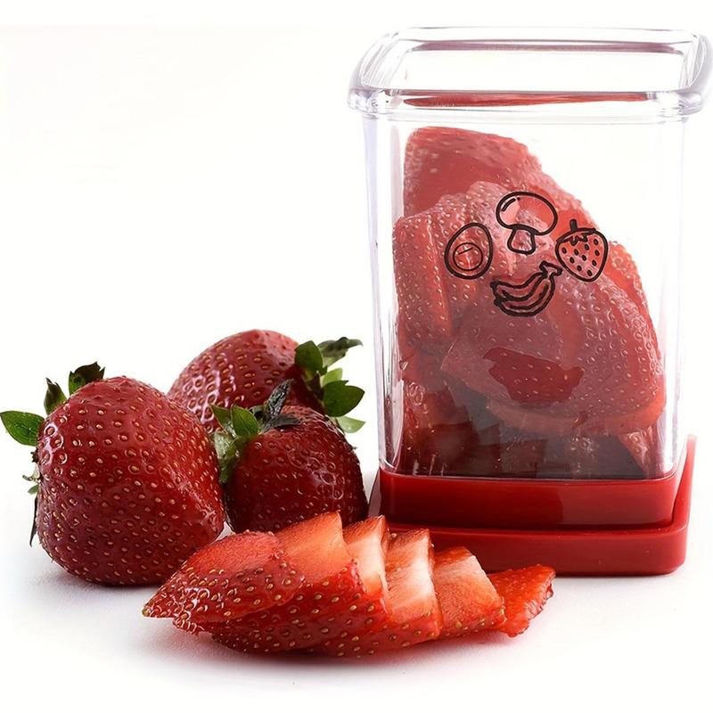Durable Vegetable Slicer, Fruit & Vegetable Fast Cutting Slicer, Kitchen Accessories Stainless Steel Blade Fruit Slicer Cup, Strawberry Cutter, Kitchen Gadget