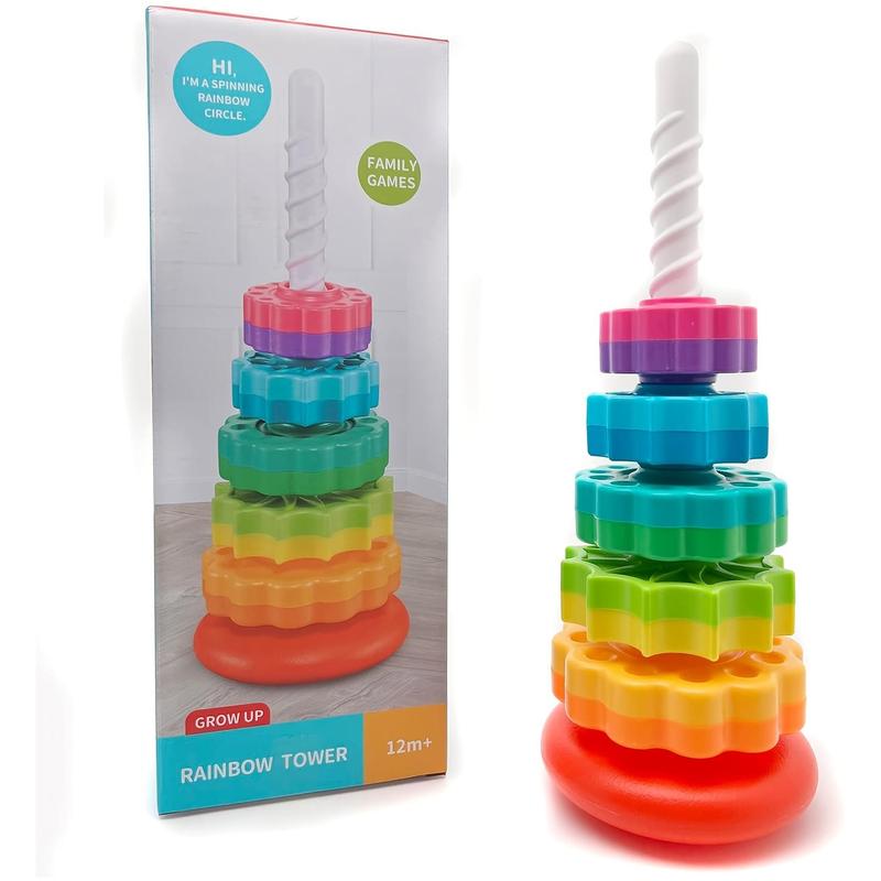 Rotating Tower Toy, 1 Set Early Education Color Recognition Toys, Parent-Child Interactive Game Toys, Educational Toy for Kids
