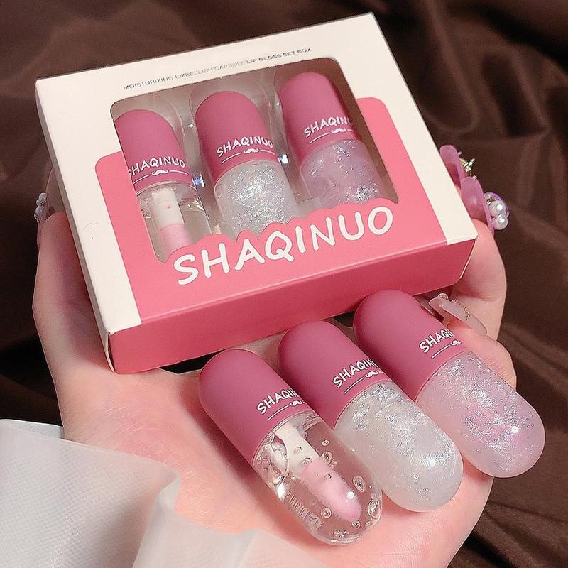 3pcs/Set Long-lasting Moisturizing Glossy Lipstick, Lip Gloss, Magic Temperature Color Changing Lipstick, Tinted Lip Plumping Gloss, Hydrating Lip Balm, Lip Gloss Plumper, Suitable for All Occasions Lip Makeup, Girls and Women Makeup Accessories