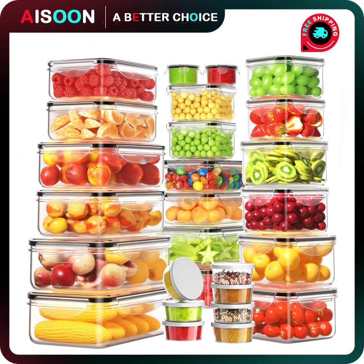 40 Pcs Large Plastic Airtight Food Storage Container Set (20 Containers+20 Lids) Leakproof, BPA-Free, Labels&Marker, Kitchen Organization