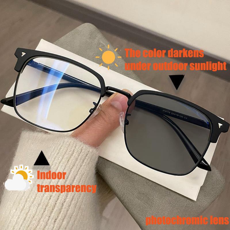 Photochromic Fashion Metal TR0 Material Men's and Women's  Glasses
