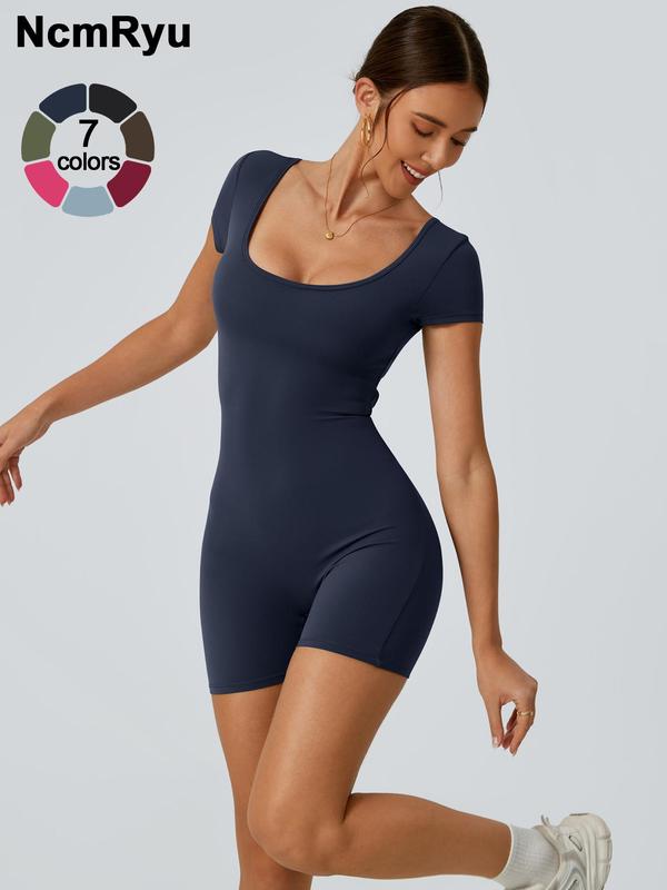 2024 Summer New Women's Slim Hip Lifting Sporty Jumpsuit Sexy Backless Short Sleeveless  Bodysuit Sportswear Jumpsuits Yoga Jumpsuit Workout Jumpsuits