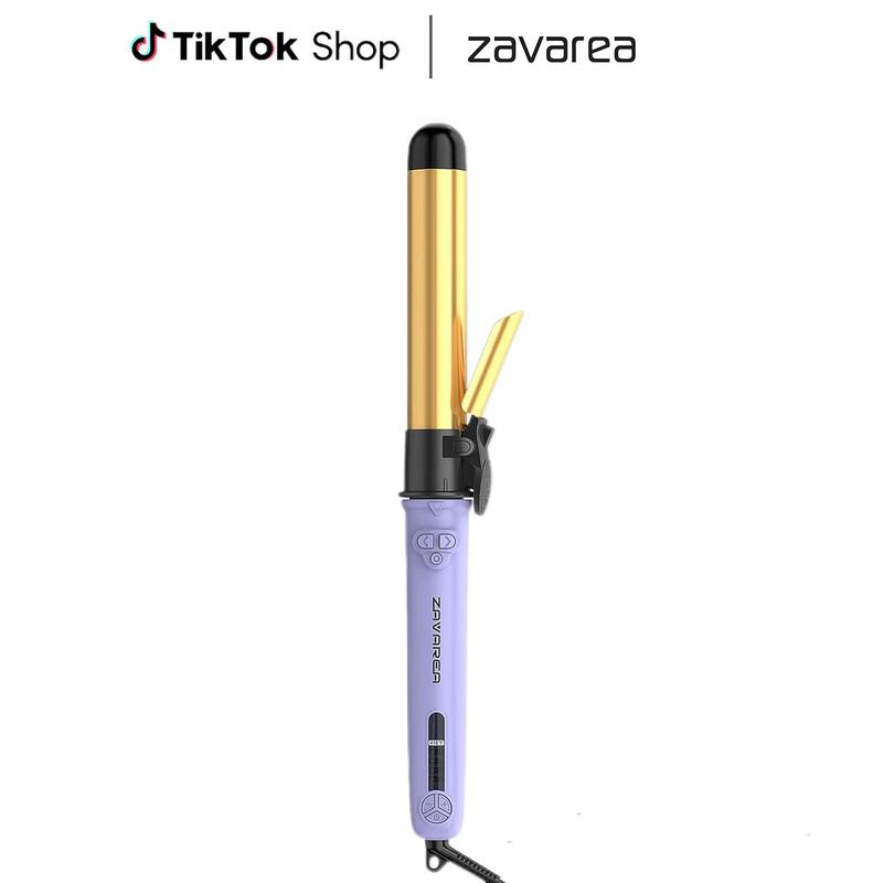 ZAVAREA Automatic Rotating Curling Iron Long Barrel 1.25" x 5.4" Titanium 5 Adjustable Temps 1H Auto Off Dual Voltage Multifunctional Hair Crimper, TikTokShopBlackFriday TikTokShopCyberMonday MothersDayGift