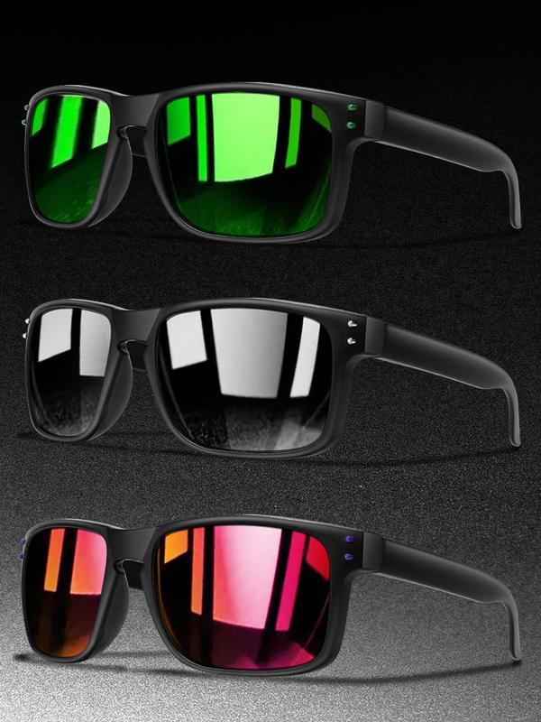 Cool Unisex Summer 2024 Simple Tinted Lenses Polarized Sunglasses, Trendy Casual Square Frame Sunglasses for Men Everyday Use, Fashion Modern Accessories for Outdoor, Polarized Frames, Plastic Sunglasses
