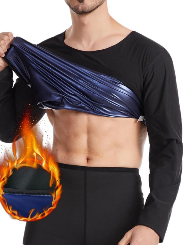 Men's Sauna T-shirts, Long Sleeve Sauna Suit for Men Weight Loss, Slim Sweat Wicking Sauna Shirt for Men, Men's Sportswear, Workout Clothes