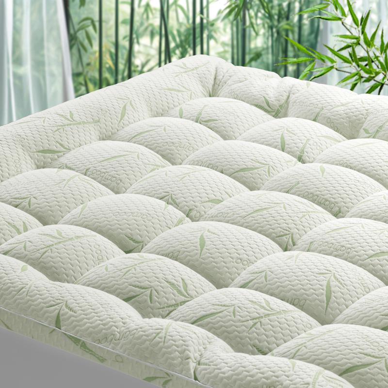 Shilucheng Mattress Topper - Extra Thick Soft Mattress Protector, Cooling Down Alternative Fill, Bamboo Top Mattress Pad Cover with 8-21" Deep Pocket, Machine Washable, Breathable & Comfortable