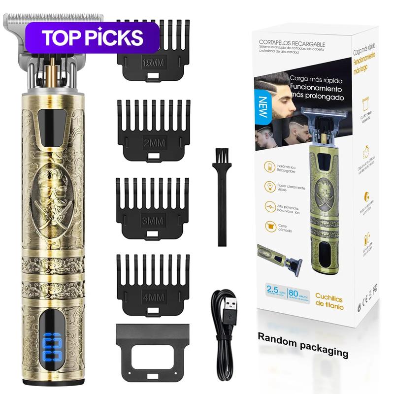 Beard Trimmer for Men, Equipped with Four Limit Combs, One Data Cable and One Cleaning Brush, Rechargeable Zero-Gapped Beard Trimmers with LED Screen, Cordless Hair Clipper, Cordless Clippers, Gift for Men, Beard Trimmer Set #GLOBAL PICKS