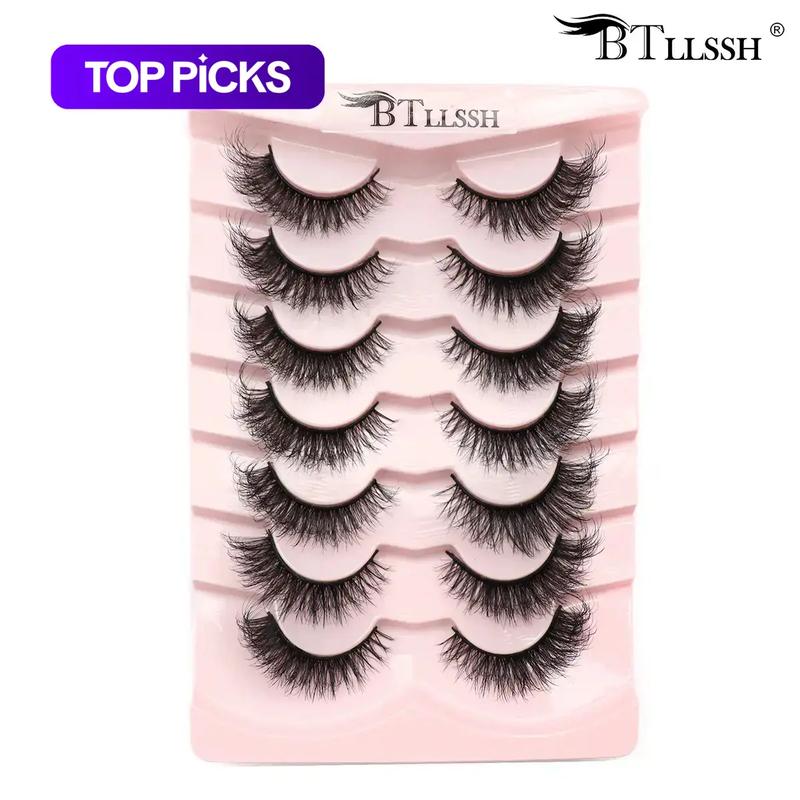 Thick Curling Fluffy False Eyelashes, Volume False Eyelashes, Diy Dramatic Lashes, Wispy Cat-Eye Look Faux Lashes, Portable Eye Makeup Tool for Women and Girls #GLOBAL PICKS
