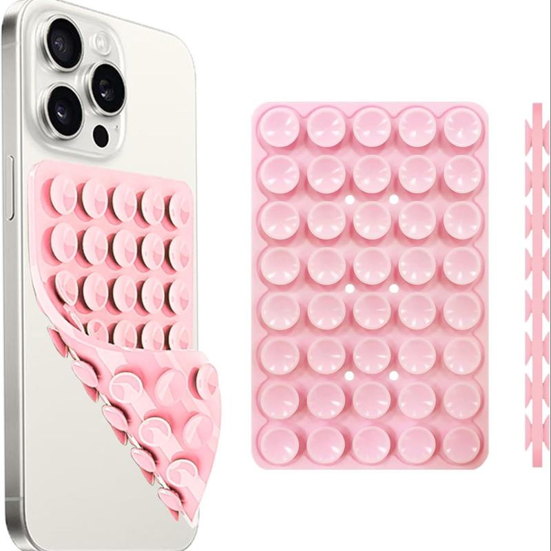 Silicone Suction Cup Phone Case Mount, 1 Count Double-Sided Phone Holder Mount, Hands-Free Strong Grip Holder for Selfies and Videos, Phone Accessories