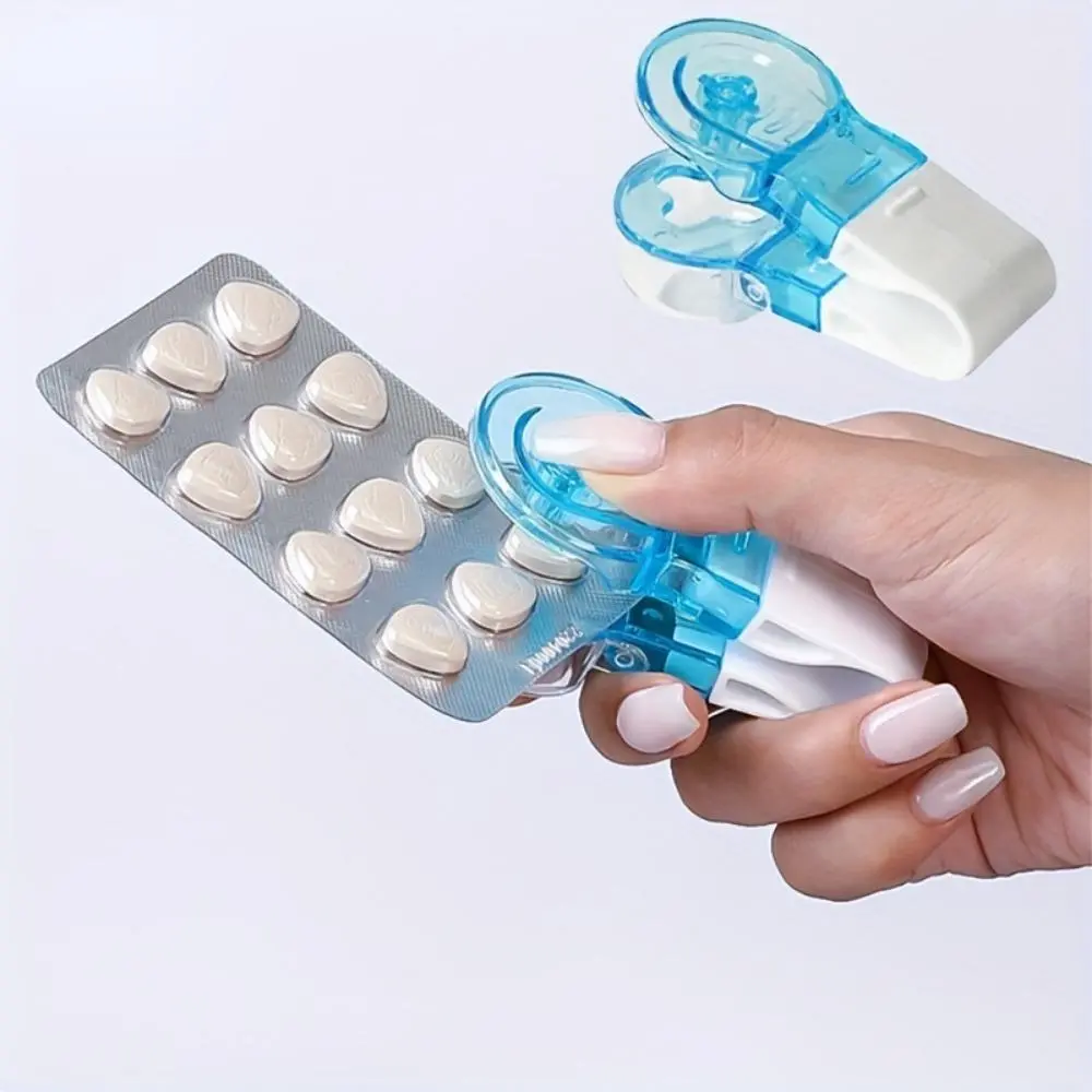 Portable Pill Extractor, 2 Pcs Mini Pill Extractor with Storage Box Design, Simple-Press Pill Extractor for Elderly, Disabled and People with Weak Hands, Healthcare Aid