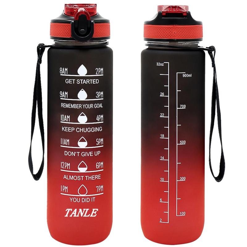 1000ml Sports Water Bottle, Portable Large Capacity Drinking Cup with Straw & Strap for Outdoor Sports School Camping Running, Travel Accessories, Water Bag, Exercise Water Bottle, Leakproof Water Bottle, Leakproof Reusable Bottle