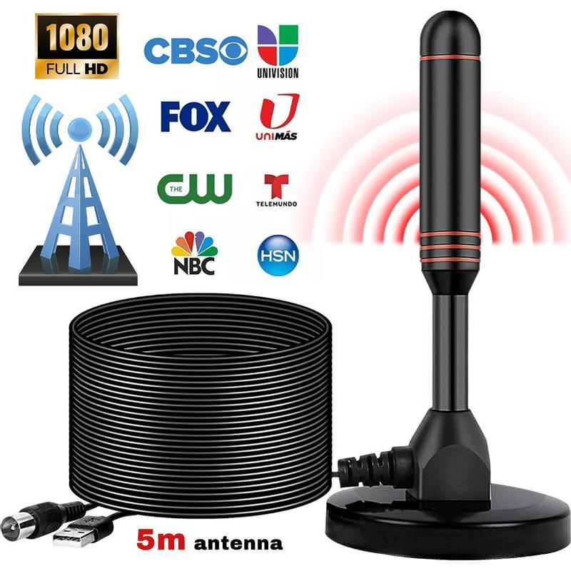 HDTV Antenna,Long Range Indoor TV Antenna, Digital Antenna Amplifier Signal Booster, Supports 4K 1080p, Smart TV Free Local Channels