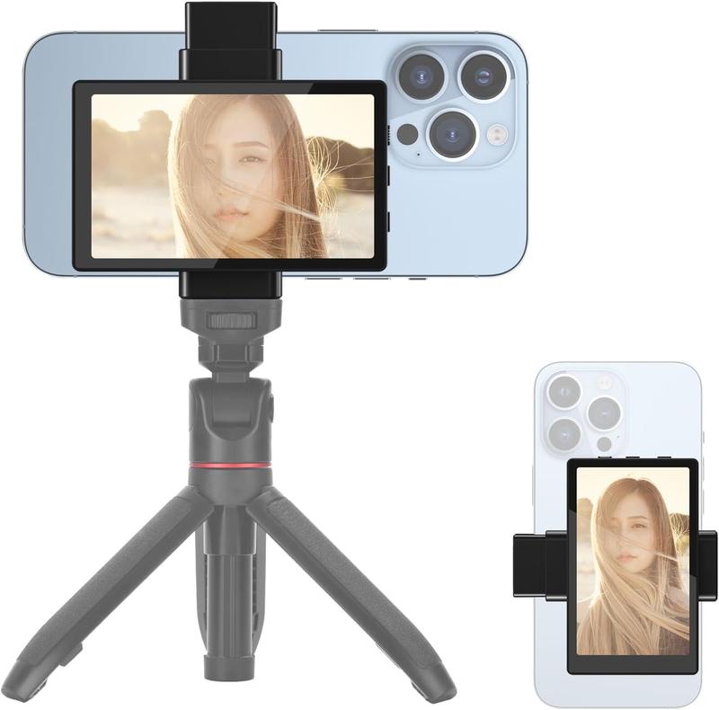 Newmowa Vlog Selfie Monitor Screen Only for iPhone, 1080P Wireless Recording, Back Camera Monitor, Magnetic Phone Holder Large Size Live Screen Sharing Smartphone Vlogging Kit Ideal for TikTok Live Streams (Support 4K 30fps Wired Recording) #SummerVibes s