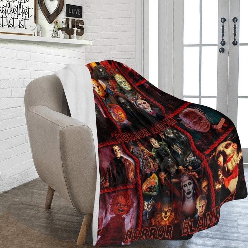 [Memorial Day Deals] Horror Movie Blanket, Halloween Blanket, Halloween Blanket, Scary Movie Blanket, Horror Blanket Gifts for Halloween, Christmas Blankets (50x60 inch)