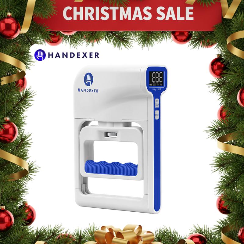 Handexer Digital Hand Dynamometer 265lb/120kg - Grip Strength Tester & Hand Grip Strengthener with LCD - Adjustable Hand Grip for Climbing, Rehab, Home Gym & TikTok Challenge