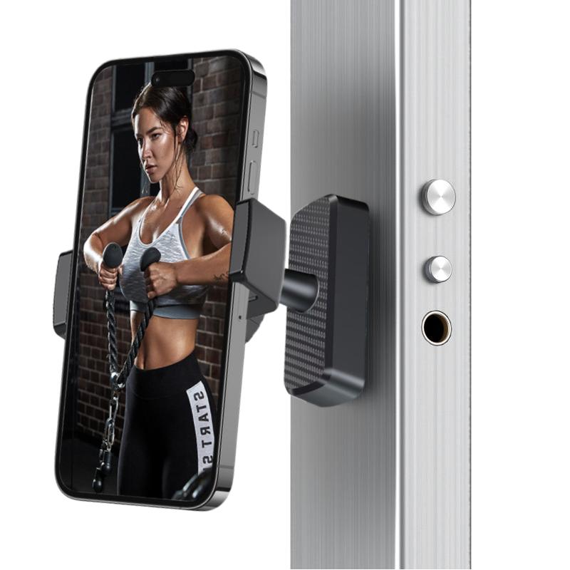 ISEMENA Magnetic Phone Holder for Gym - 360° Adjustable, Strong Portable Magnet Phone Mount for Workout Recording,  Installable Tripod and Fill Light, Phone Holder Gym Accessories for Men Women Compatible with All Smartphones 4.7-7" #SummerVibes