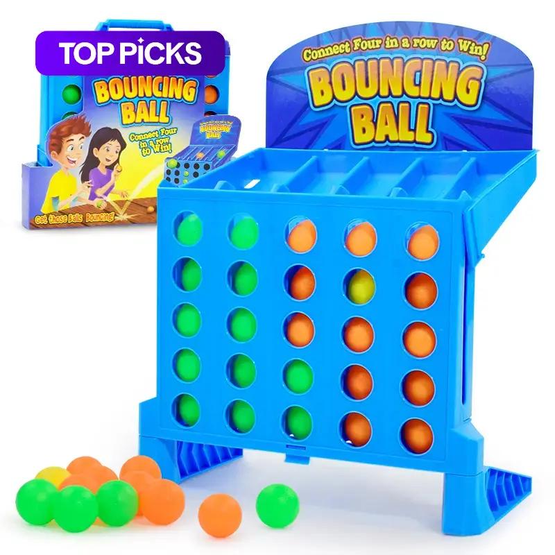 Mini Bouncing Ball Game, Fun 4-Shot Linking Game, Interactive Party Tabletop Game, Family Board Games, Educational Creative Toy for Family Travel and Outdoor Play, Party Toss Game #GLOBAL PICKS