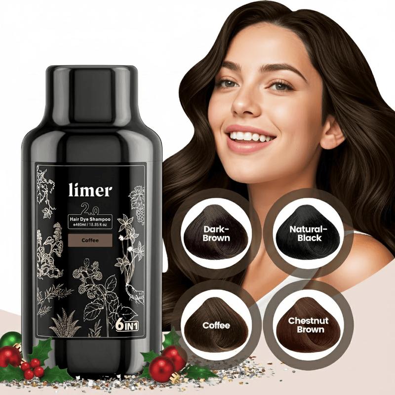 Limer Multicolor 6 in 1 Instant Hair Dye Shampoo, Hair Color for Grey Coverage, Herbal Ingredients, Natural Tinte, Ammonia-Free, Long lasting,Haircare