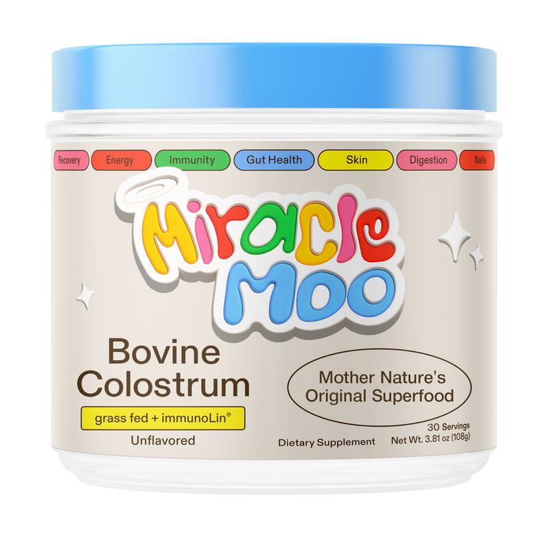 Miracle Moo Colostrum Powder | Unflavored | Grass-fed Colostrum with ImmunoLin