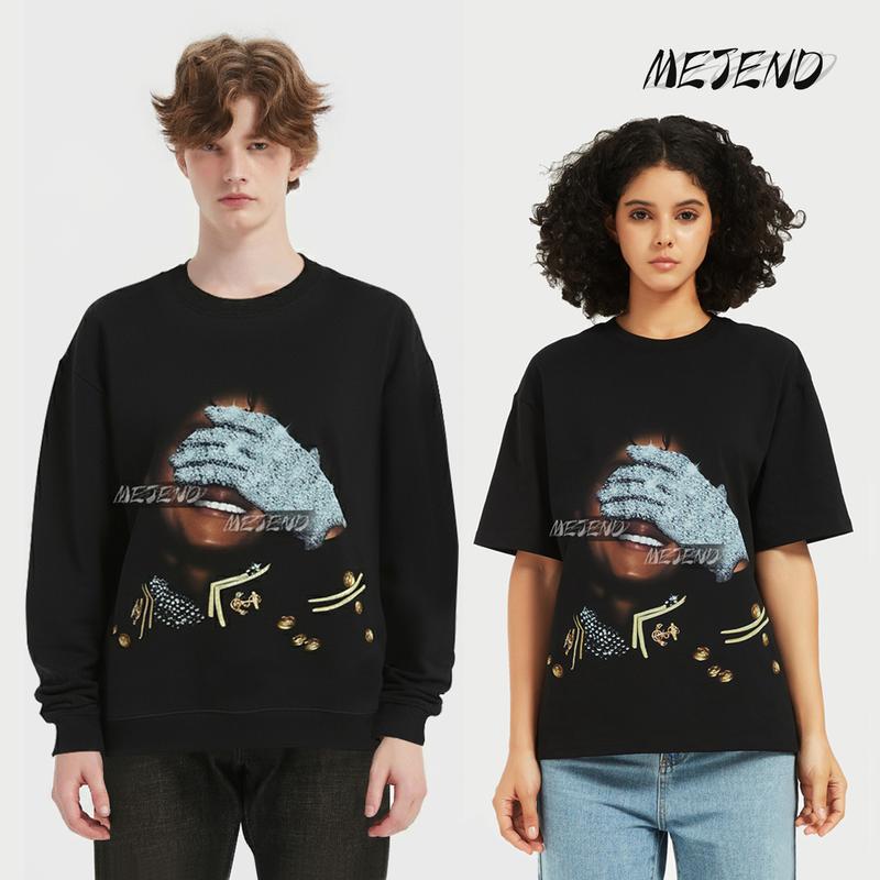 Mens Graphic Tees, 10oz 100% Cotton, Mens Hoodie, Rhinestone shirt, Comfort Shortsleeve Casual, Streetwear tee, MeJend Sweatshirt for Men & Women