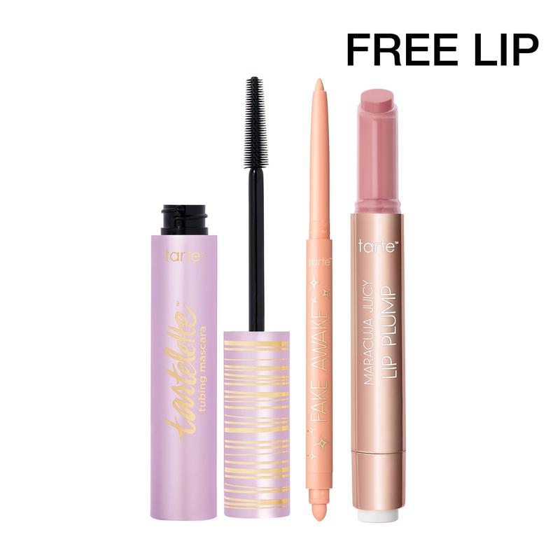 tarte best-sellers trending trio - lip plump gloss, mascara & eye pencil set