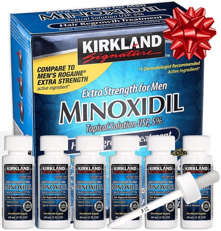 Kirkland Signature Minoxidil Liquid Extra Strength Hair Loss Regrowth Treatment for Men, 5% Topical Solution, Dropper Included