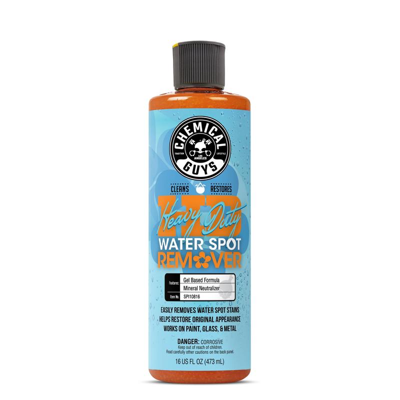 Chemical Guys 16oz Heavy-Duty Water Spot Remover - Fast-Acting Automotive Detailing & Car Cleaning Product, Car Windshield Cleaner, Multi-Surface Solution for Paint, Metal, Wheels, Prevents Etching, Restores Shine, Car Cleaning Products