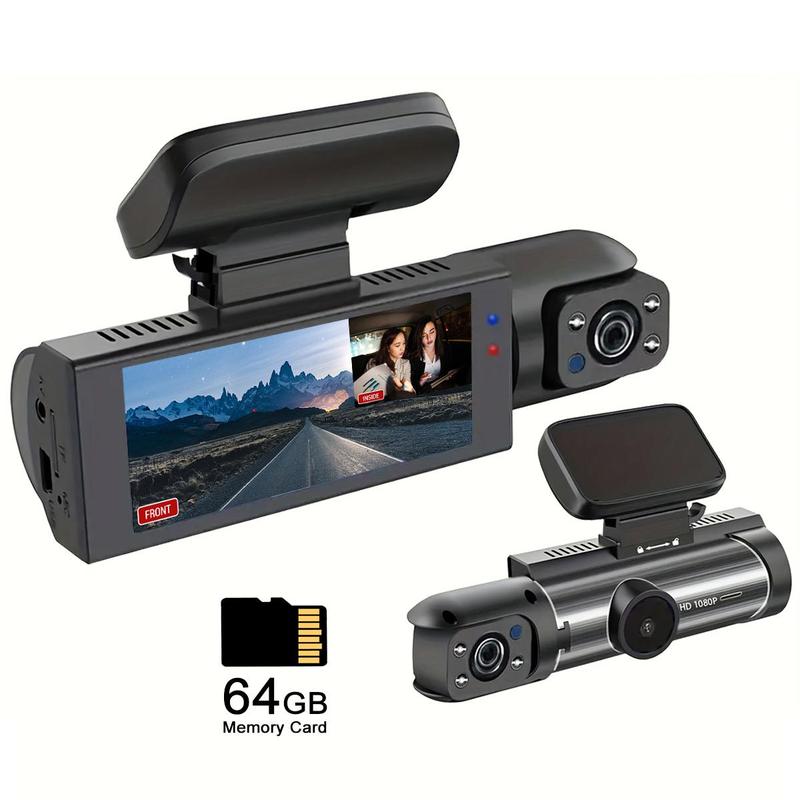 1080P Dual Recording Car Dashboard Video Camera (1 Count), Car DVR Camera with 3.16 Inch IPS Screen, Dual Lens Car Dashboard Video Cam with IR Night Vision, Car Accessories, Car Video Surveillance