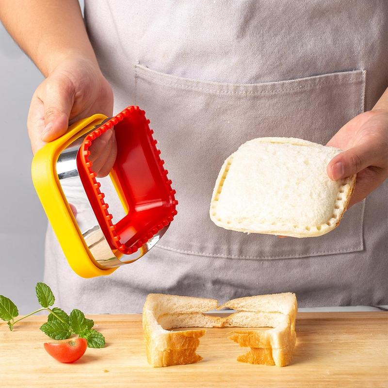Square Bread Cutter, DIY Stainless Steel Sandwich Cutter Sealer, Sandwich Maker Mold
