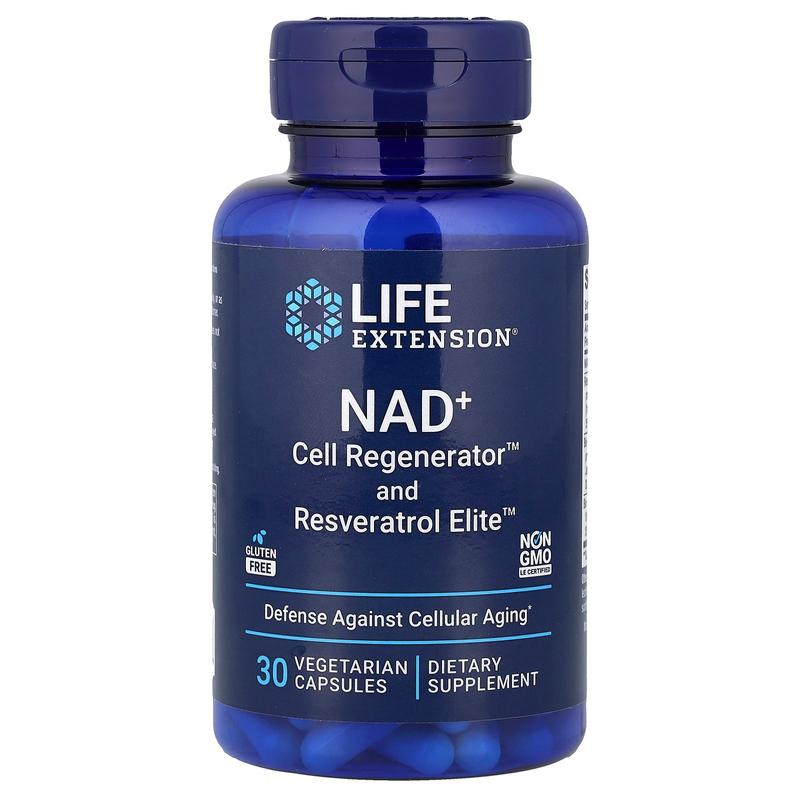 Life Extension NAD+ Cell Regenerator™ and Resveratrol Elite™, 30 Vegetarian Capsules