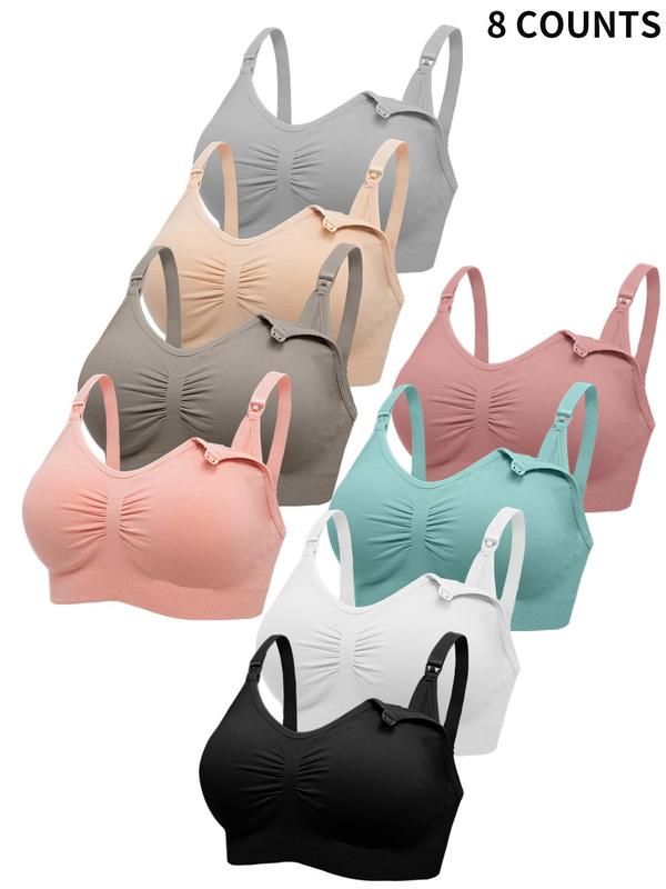 Maternity Solid Ruched Nursing Bra, Lingerie for Breastfeeding, Maternity Lingerie for Everyday Wear