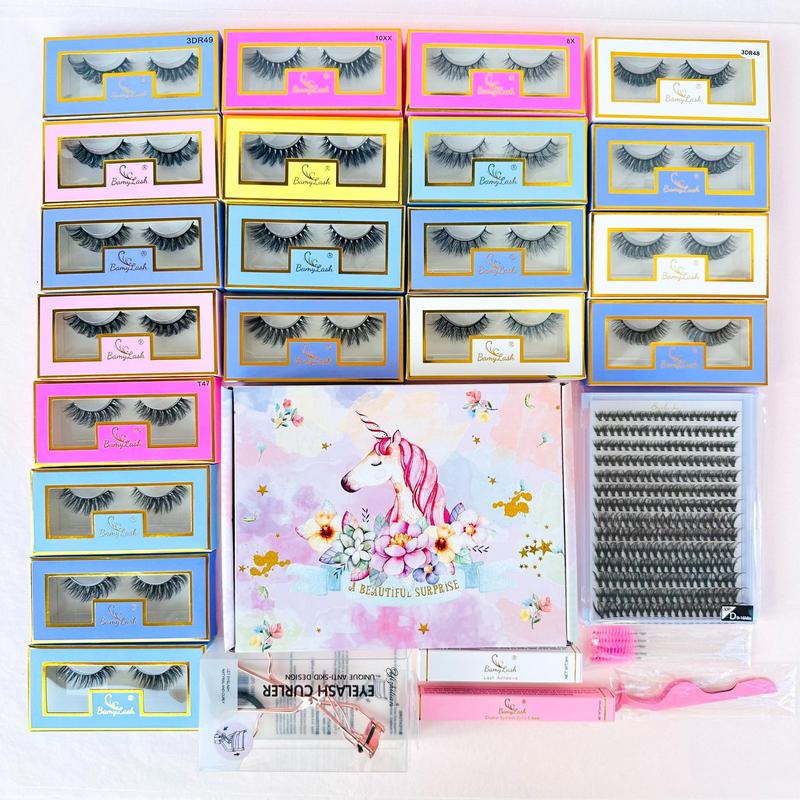 20 Pairs Medium Lashes, 1 Set 30 P Cluster Lashes, 1 Lash Adhesive, 1 Bond & Seal, 1 Applicator, 5 Lash Brushes, 1 Eyelash Curler, Summer Makeup, Eyelash Extension, DIY Eyelash Extensions, Falsies Eyelashes, Diy Lash Clusters