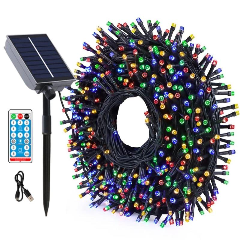 USB Rechargeable Solar Powered String LED Lights, Outdoor Waterproof LED Fairy Lights, Colorful Ambient Light For Home Garden Patio Party Decor,Â Solar Outside Lights
