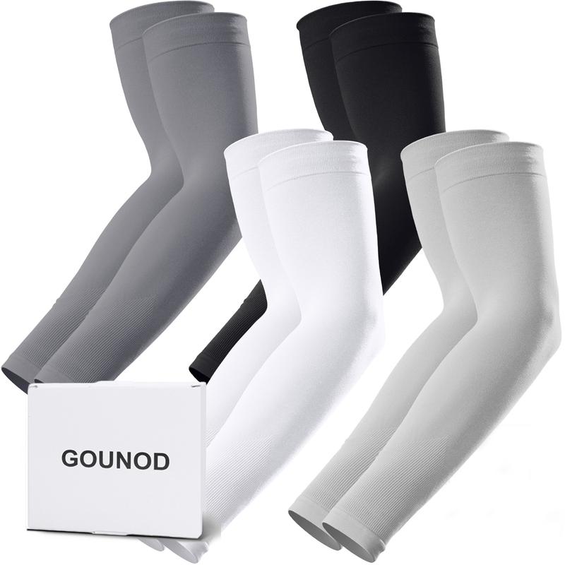 GOUNOD Sun Protection UV Arm Sleeves for Men Women Youth UPF 50+ Compression Cooling Football Sleeves FallFreshness Breast Cancer Awareness Month #Summervibes