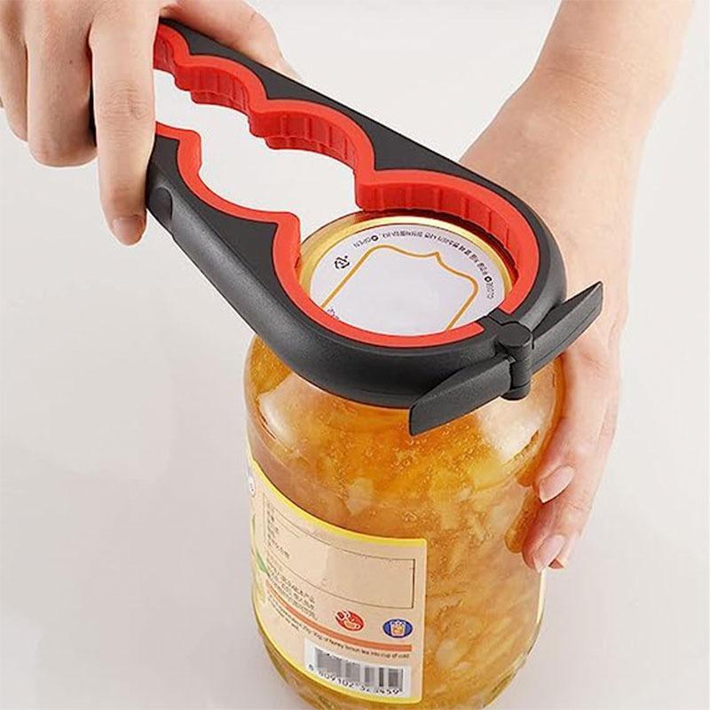 Durable 4 in 1 Can Opener, 1 Count Manual Jar Opener for Elderly, Arthritis Hand and Any Strength Low People, Easily Open The Lid, Cooking