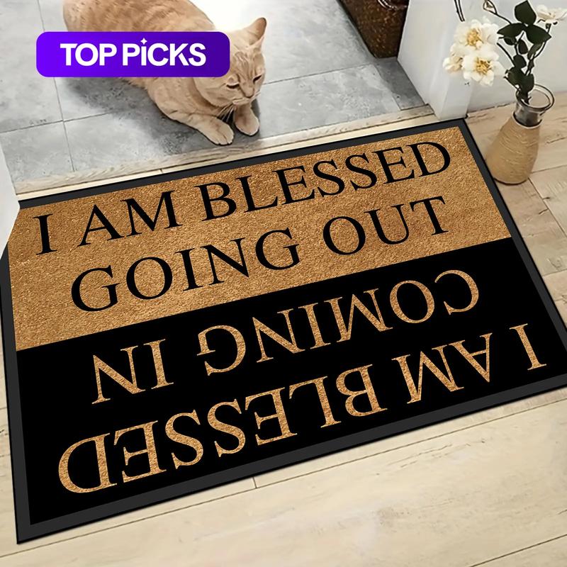 Letter Pattern Door Mat, Water-Absorbent Entrance Rug, Decorative Carpet for Living Room or Bedroom, Home Decor Rugs, Home Decoration Mat, Letter Print Rug #GLOBAL PICKS