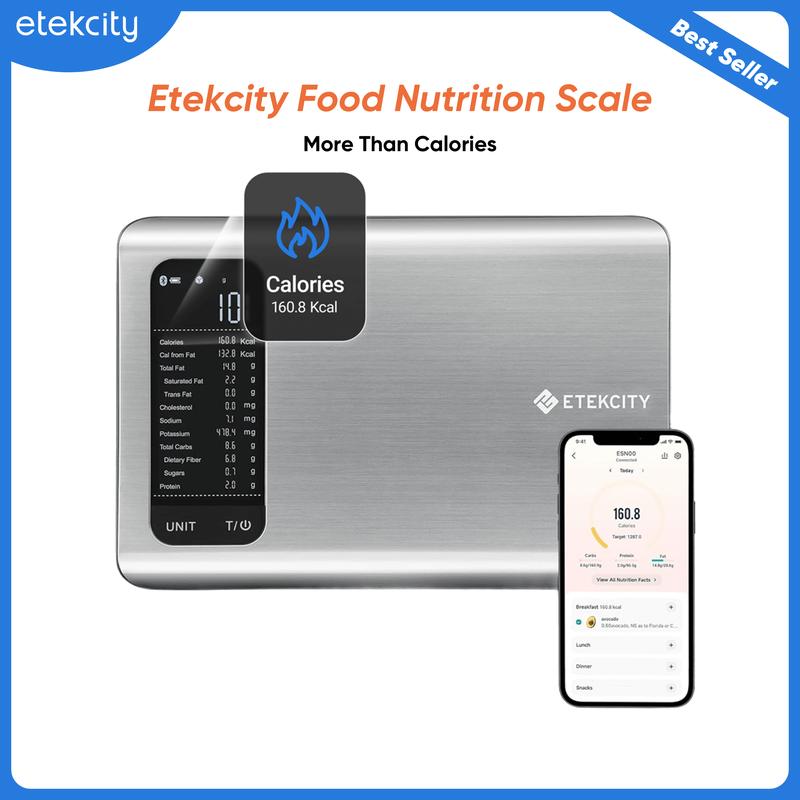 Etekcity ESN00 AI Smart Food Scale | 19 Nutrient Facts Auto Scan | Digital Calorie Counter for Meal Prep & Fitness | Compact Stainless Design tiktokshopmemorialday Summervibes