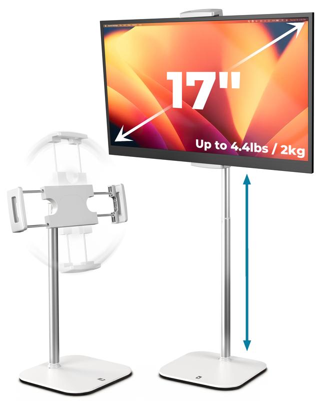 Cooper TabStand - Height Adjustable iPad/Tablet/ Portable Monitor Holder, metal/aluminium design, Fits Up to 17" Devices - Diagonal, 360° Rotate & Tilt, 4.4lb Holding Strength, Portable for iPad Pro, Mini, Air, Smartphone Adjustable Multi-Device Stand Sum