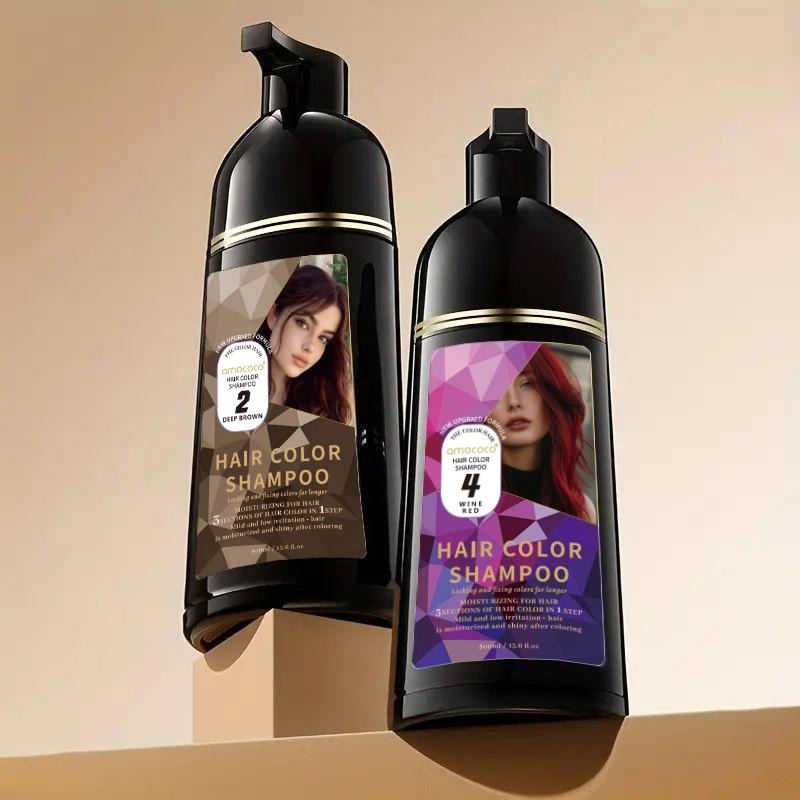Amococo-Hair dye Shampoo,Quick hair dye,hair care,Fruity aroma-Black & Brown-3-In-1 ColorâPlant extracts-Long LastingâHaircare Oil Fragrance Cleansing