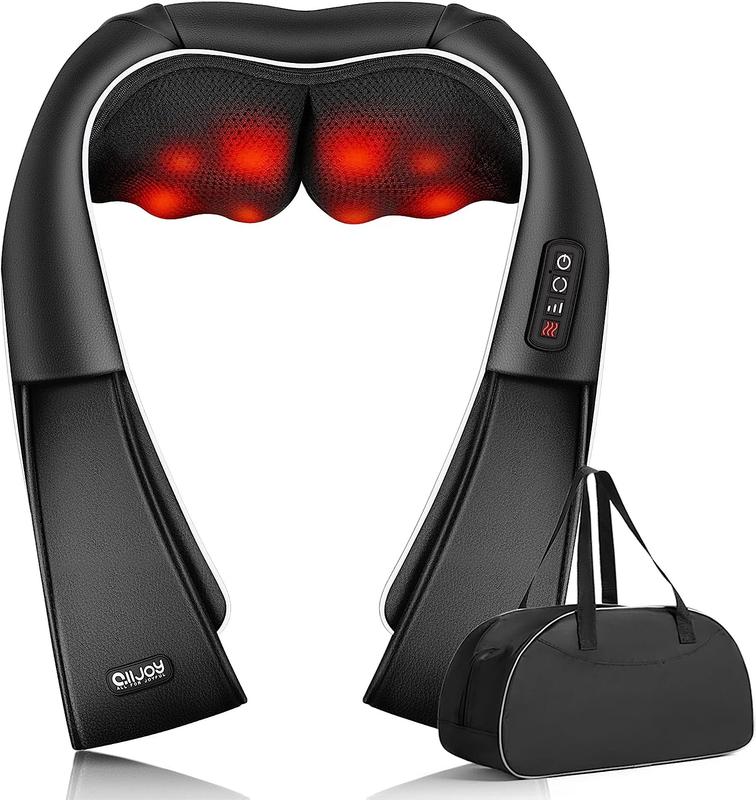 Alljoy Shiatsu Back and Neck Massager with Heat, Adjustable for Men, Women, Mom, Dad, Gift for Valentine's Day, Comfortable Neck Massage