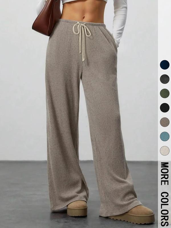 High Waist Soft Comfortable Wide Leg Casual Pants, Versatile Athletic Trousers for Relaxed Fit, Ideal for Everyday Wear Knit Womenswear