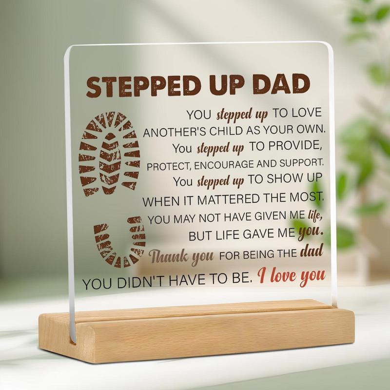 Acrylic Desktop Decoration Sign, Acrylic Plaque Sign, Decorative Plaque, Clear Acrylic Desktop Ornament with Base, Gift for Family, Home Decor for Living Room Bedroom Office, Home Decor Products #GLOBAL PICKS