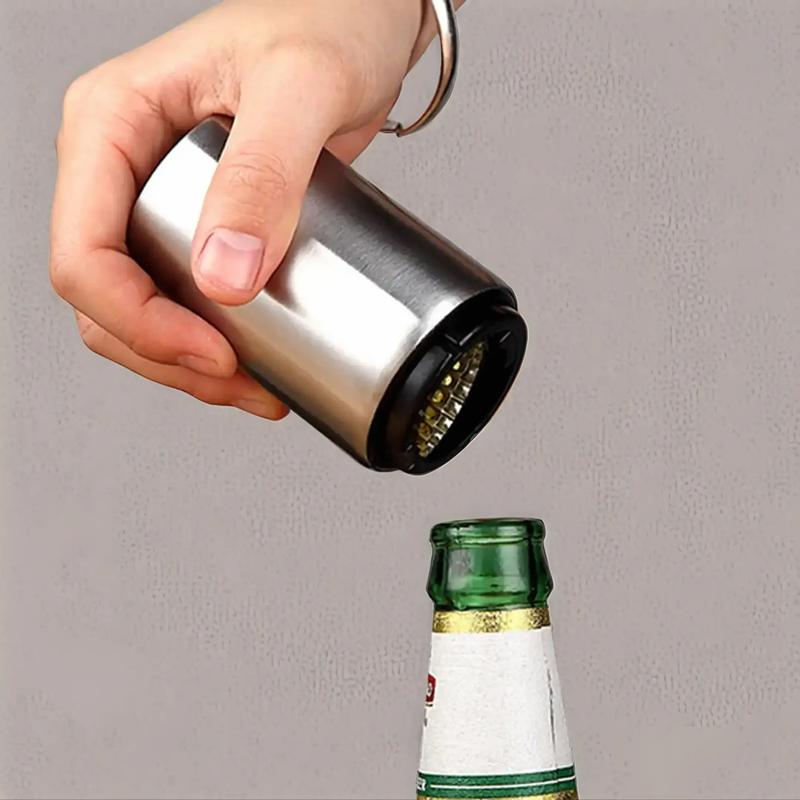 Bottle Cap Remover, 1/2 Counts Modern Portable Stainless Steel Bottle Opener, Manual Beer Bottle Opener, Multifunctional Manual Jar Can Opener for Home Kitchen Camping Travel, Beverage Can Opener