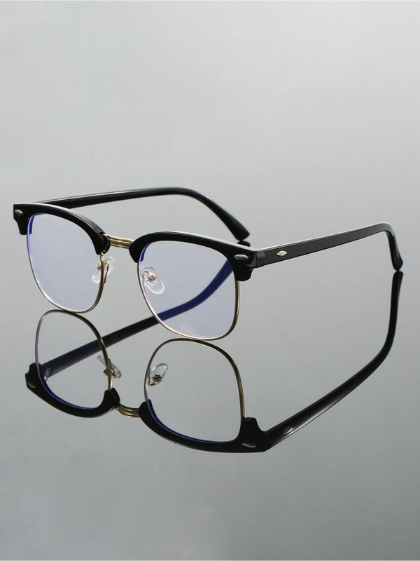 Simple Full Frame Square Eyeglasses, Basic Fashion Eyeglasses for Women & Men Work Use, Daily Clothing Decor, Stylish Square Frames, Trendy Casual Glasses, Fashionable frames glasses
