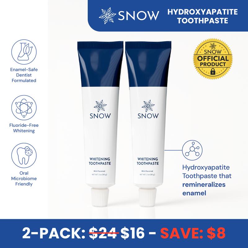 SNOW Nano-Hydroxyapatite Whitening Toothpaste Multipack Bundle | Oral Care with Kaolin | Non-GMO & Enamel Safe Teeth Whitening Antibacterial Toothpaste | Mint Flavor