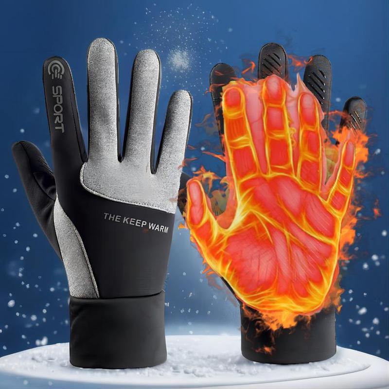 Winter Touch-Screen Water-Resistant Thermal Gloves, Men & Women Windproof Anti-Slip Heated Glove, Hands Warm for Hiking Driving Running Bike Cycling