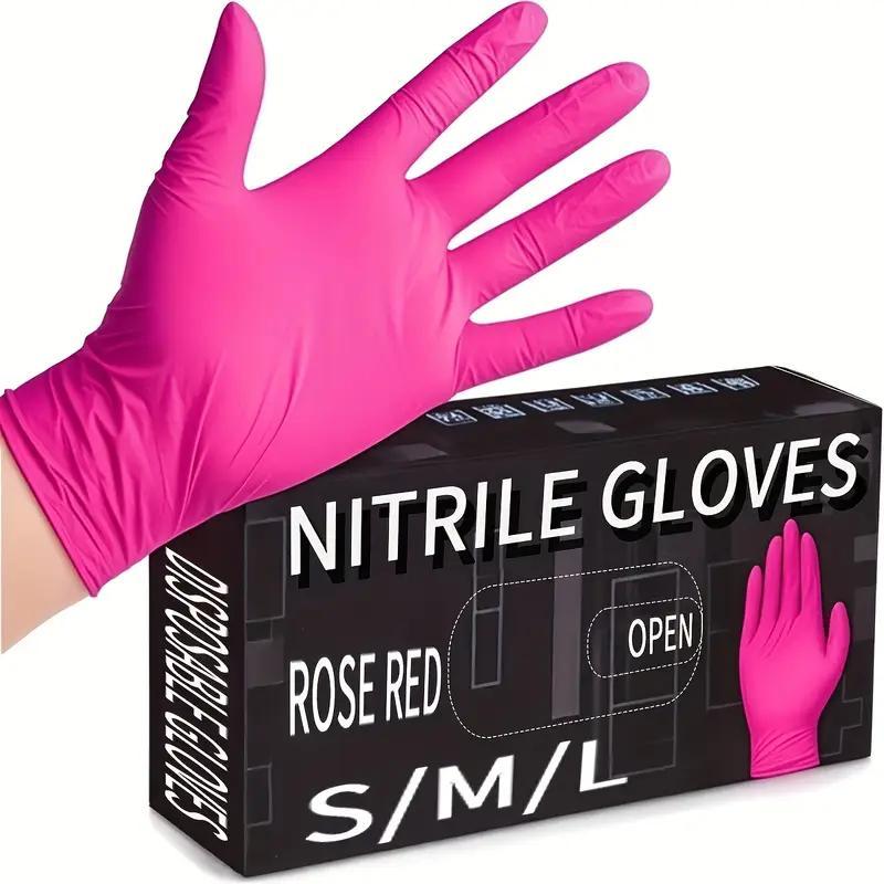 Deep Nitrile Disposable Gloves, Lightweight Multi-Functional Household Kitchen Gloves, Lead-Free, Alcohol-Free, Essential for Home Cleaning, Pet Care & Hair Dyeing
