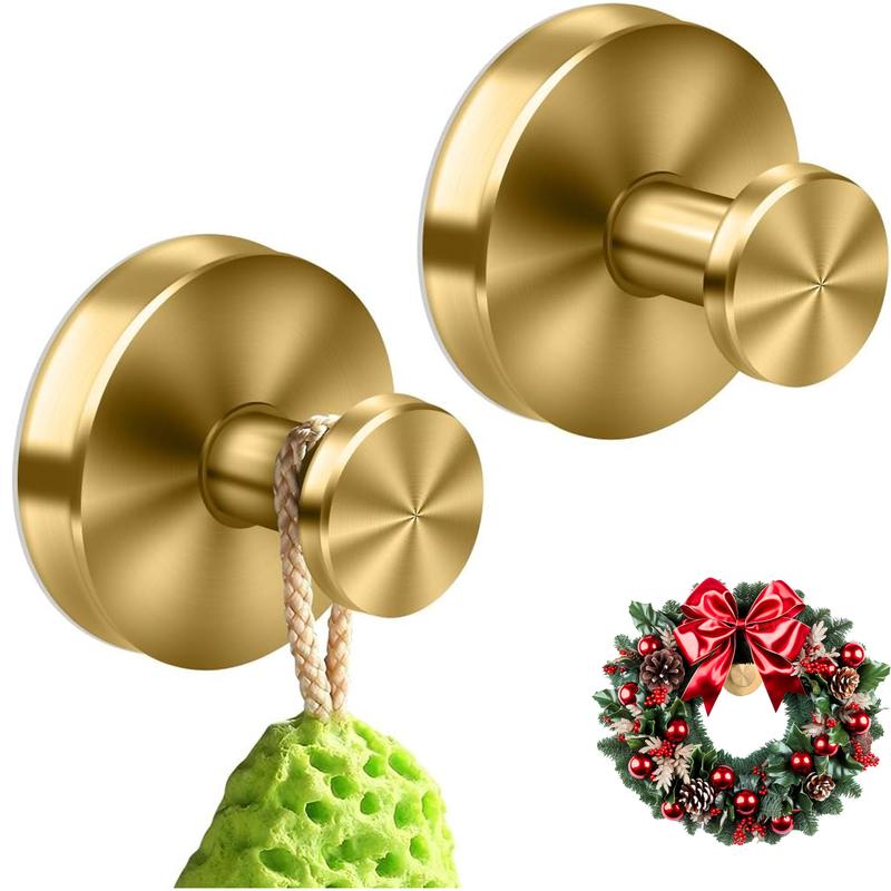 2 Units Suction Cup Hooks Deals for you Father 's Day gift Bathroom Accessories home essentials for Shower Bathroom Kitchen, Wood Door, Glass Door, Mirror, Tile – Loofah, Towel, Coat, Bath Robe Hook Holder for Hanging up to 15 lbs with Waterproof