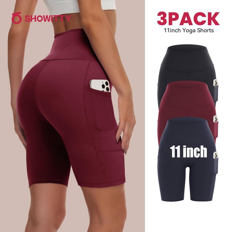 SHOWITTY Women's High Waisted 1/3 Pack Biker Shorts with Pockets, 5"/11" Tummy Control Plus Size Spandex Shorts for Gym Yoga Running Summer Clothes #SummerWins#DealsForYouDays