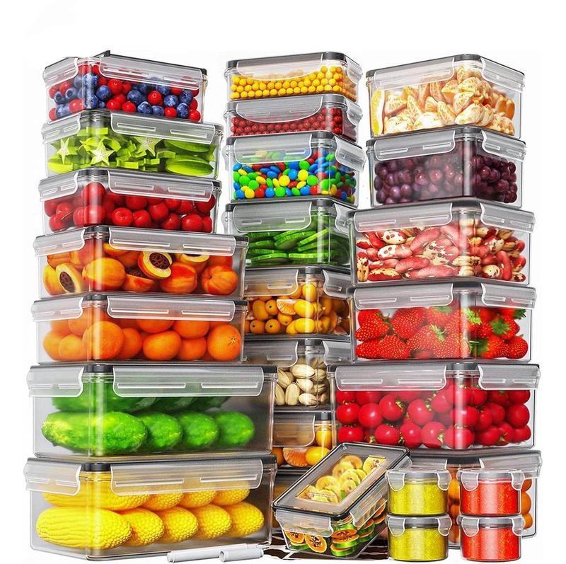 40 PCS Airtight Food Storage Containers with Lids – Leakproof BPA-Free Meal Prep Containers, Stackable Kitchen & Fridge Organizer